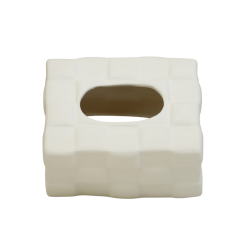 تحفة علبة مناديل بتصميم مربعات بارزة