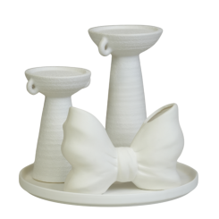 طقم تحف "فيونكة مع فازات وقاعدة