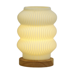 مصباح طاولة أوستراكو بتصميم مموج وقاعدة خشبية