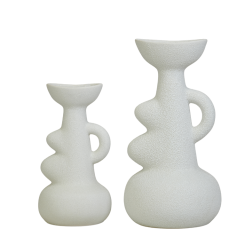 تحفة  بتصميم هندسي متعرج مع مقبض جانبي حجم وسط (قطعة واحدة )