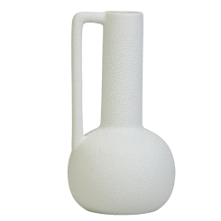 فازة (مزهرية)بمقبض جانبي - أبيض مطفي